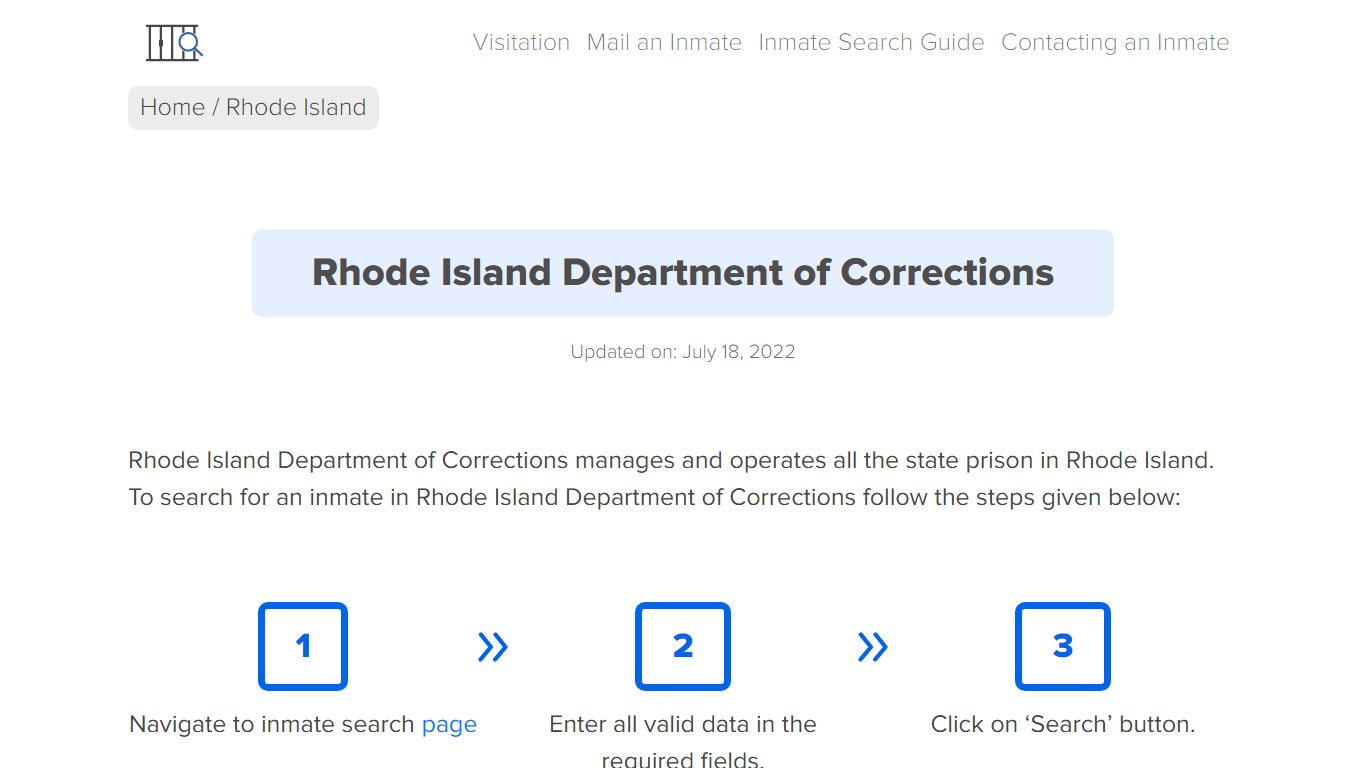 Rhode Island Inmate Search – Rhode Island Department of ...